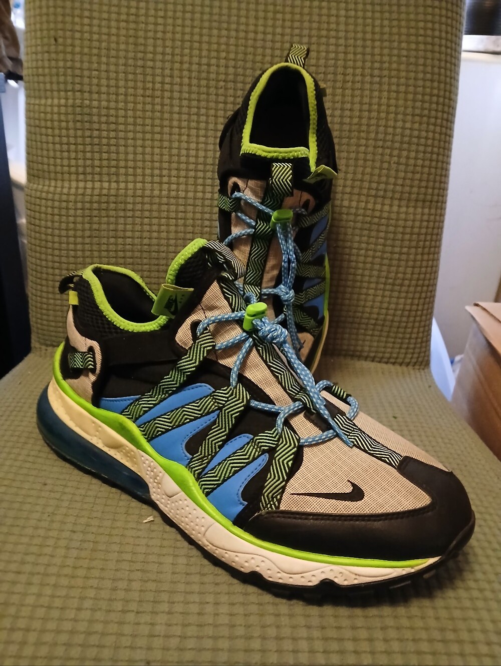 Nike Air Max 270 Bowfin Sprite Sz 18 Sneakers - Lime/Blue/Black (081626B)